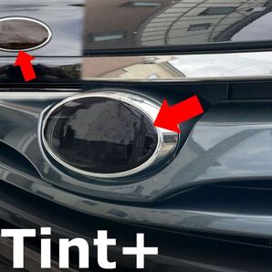 Tint+何度も貼れる エンブレム スモークフィルム(ブラックスモーク5% 前後2枚セット)レガシィ ツーリングワゴン BR 前期