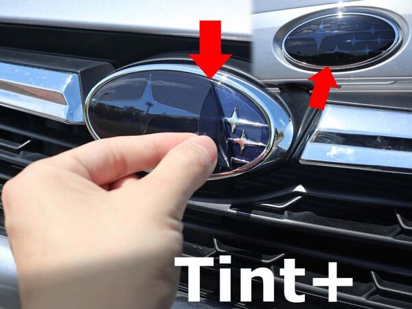 Tint+水洗→再利用Ok エンブレム スモークフィルム(スモーク20% 前後2枚セット)インプレッサスポーツ GT