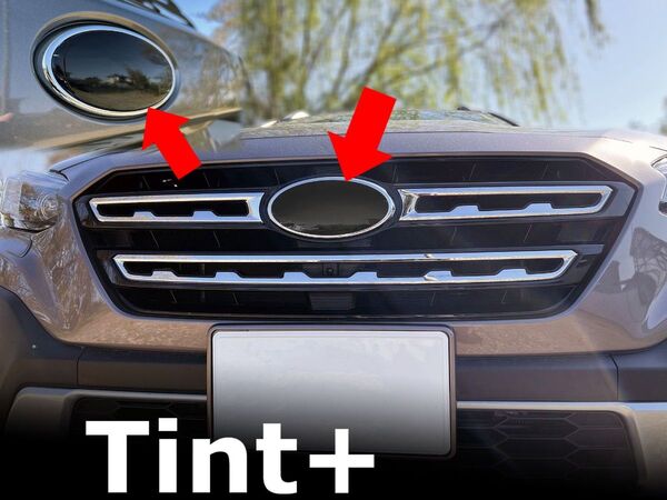 Tint+何度も貼れる エンブレム スモークフィルム(ブラックスモーク5%前後2枚セット) レガシィ アウトバック BT5/BT9