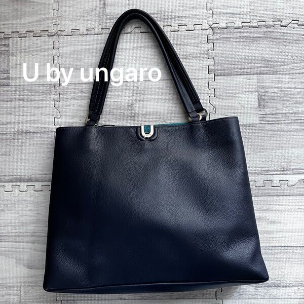 U by ungaro バッグ ネイビー レザー