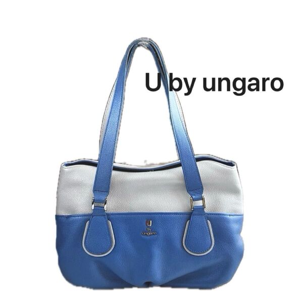 U by ungaro レザーハンドバッグ バイカラー