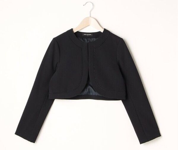 【美品:定価25000円購入】(クリーニング済)【160cm】ポンポネットpom ponetteノーカラーボレロジャケット