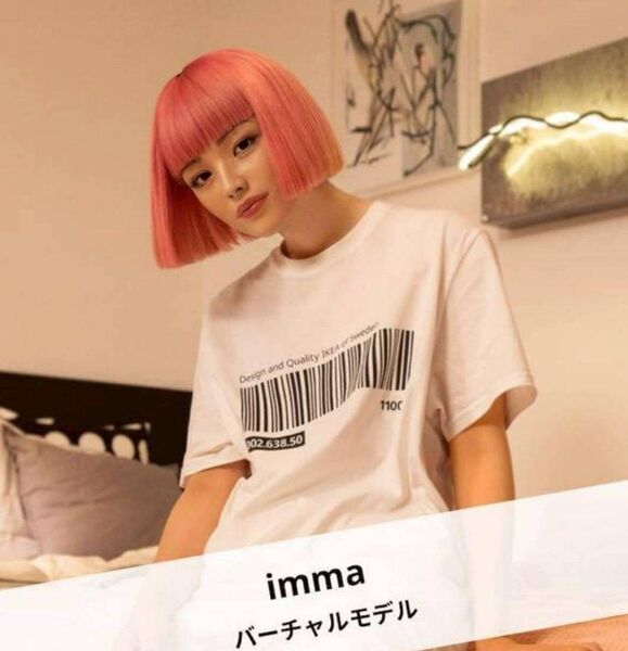 新品◆IKEAイケア グラフィック 半袖Tシャツ 白 フリーサイズ◆送料無料 男女兼用ユニセックス