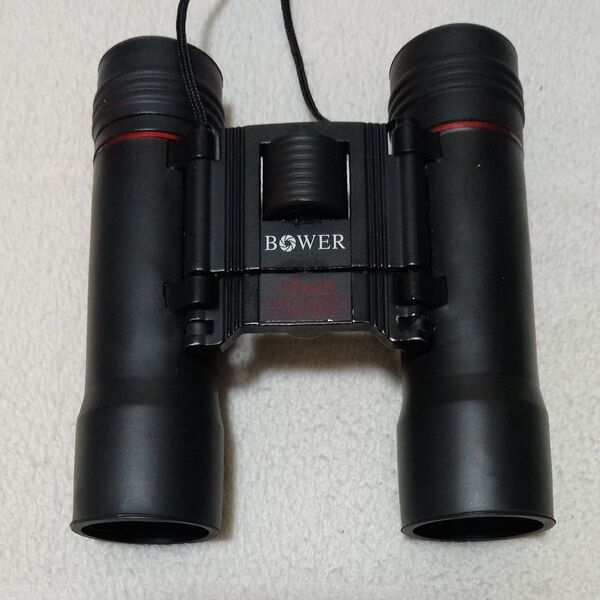 美品◆BOWER コンパクト双眼鏡10×25 クッションケース付き◆送料無料 キャンプアウトドア オペラ フェス コンサートに