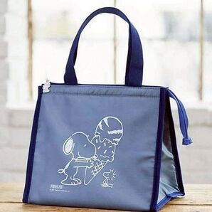 新品◆スヌーピー ランチバッグ 保冷温トートバッグ お弁当入れ◆送料無料 ピーナッツ 内側アルミ仕様 超軽量 スクエア