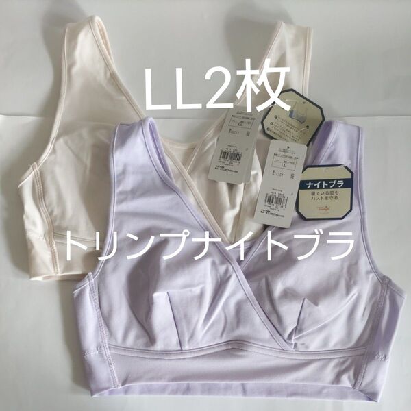トリンプ ナイトブラ 5220 ハーフトップ ピンク系 & パープル LL 2枚