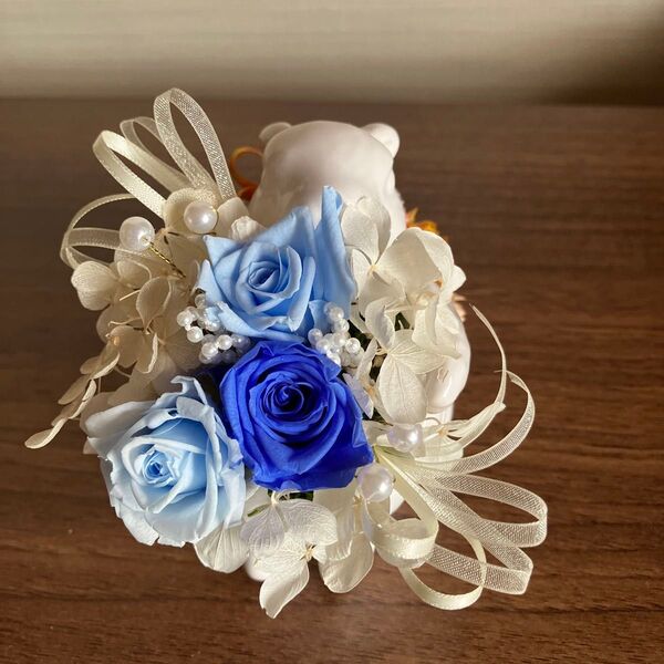 【ハンドメイド】リス形のアレンジメント プリザーブドフラワー