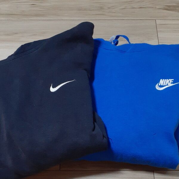 NIKE パーカー メンズ青、黒2セット