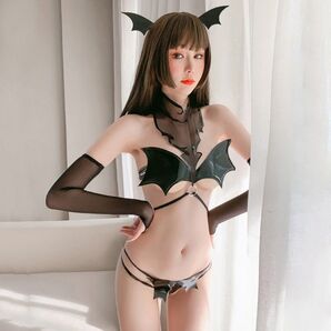 コスプレ 衣装 小悪魔 サキュバス デビル ハロウィン ストッキング アームドレス セクシー ナイトウェア コスチューム