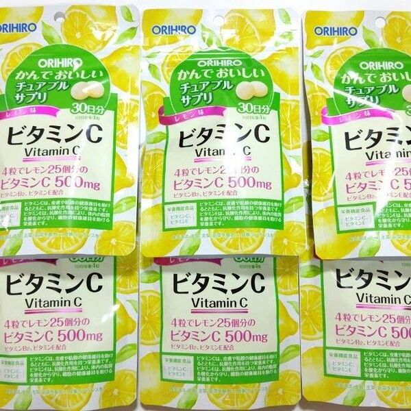 オリヒロ かんでおいしいチュアブルサプリ ビタミンC 120粒 6袋