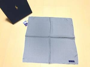 47cm large size [ waste number / hard-to-find ] sense eminent *RALPHLAUREN highest rank PURPLE LABEL silk 100% thousand bird ..& hand roll finishing top class pocket square 