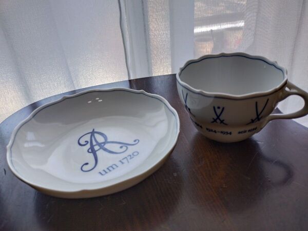 美品 Meissen マイセン カップ&ソーサー 歴代双剣柄 アンティーク