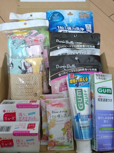 まとめ売り 日用品 ジェルボール ふきん スポンジ 洗濯洗剤 お掃除グッズ 歯磨き粉 入浴剤 石鹸