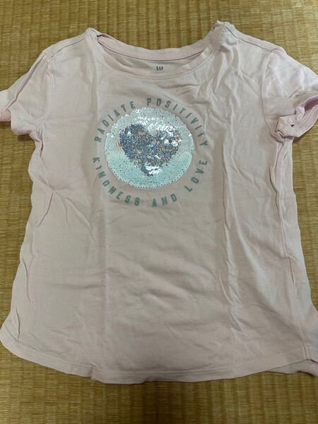 GAP キッズ Tシャツ ピンク スパンコール ハート