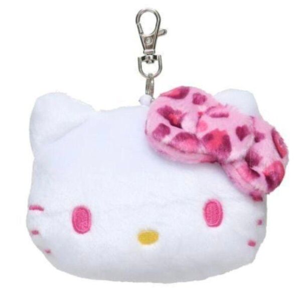 SANRIO ハローキティ ヒョウ柄フェイスパスケース ピンク 定期入れ