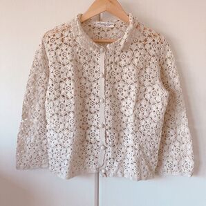 古着屋購入 vintage かぎ編み コットン ボレロ 七分袖
