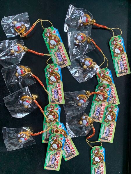 はろうきてぃ 滋賀限定 信楽たぬきバージョン根付ストラップ10個セット まとめ売り