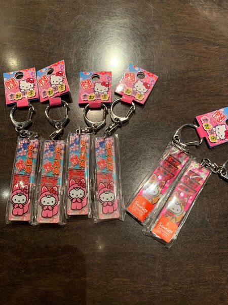 【6個セット】ハローキティ 伏見稲荷 キーホルダー 京都限定 ピンク