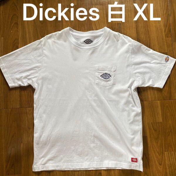 Dickies ホワイト Tシャツ ポケット付き 半袖 白 XL
