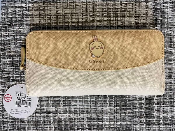【新品未使用】 ちいかわ CHI3-11 ラウンド長財布 イエロー(うさぎ)