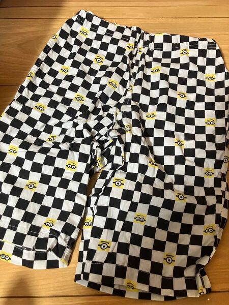 ミニオン ユニクロ パンツ 120 チェック キッズ ハーフパンツ リラコ ステテコ