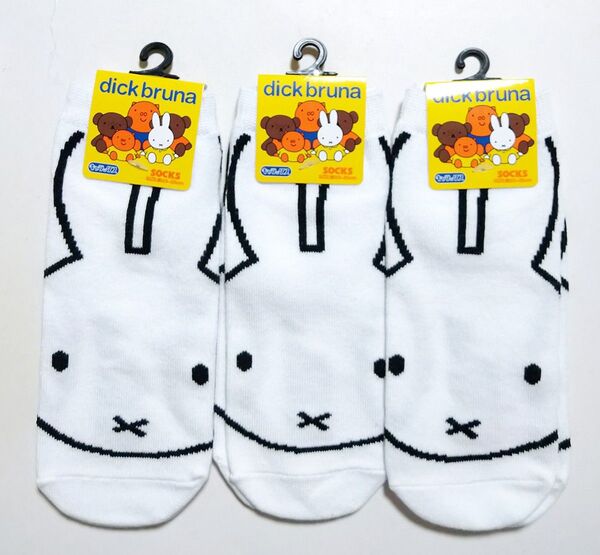 miffy ミッフィー ソックス 靴下 キャラックス フェイス 23-25㎝ フェイス 3足セット
