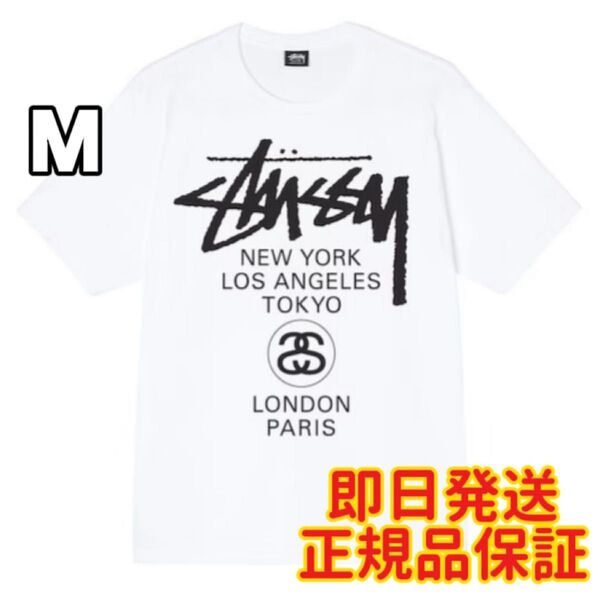 STUSSY Mサイズ ステューシー ワールドツアー TEE Tシャツ ホワイト