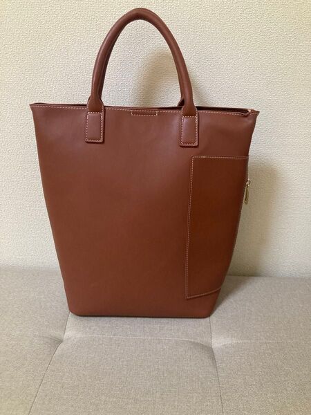 ユナイテッドアローズ UNITED ARROWS ショルダーバック トートバッグ 合皮 ブラウン