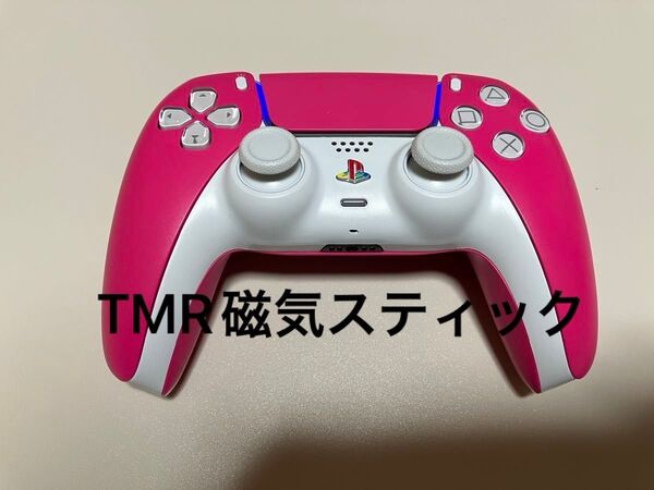 【中古】Sony DualSense ワイヤレスコントローラー ピンク カスタム TMR磁気スティック