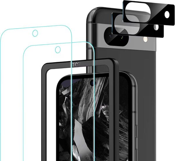 Google Pixel 8a ガラスフィルム (2枚)+ Pixel8a カメラフィルム(2枚) 日本旭硝子素材製 - 4枚入り