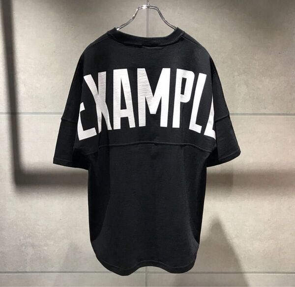 EXAMPLE Tシャツ XL ブラック 黒 ビッグロゴ バックプリント ドロップショルダー 大きいサイズ オーバーサイズ