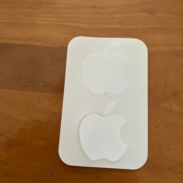 Apple ロゴステッカー 2枚セット ホワイト 白