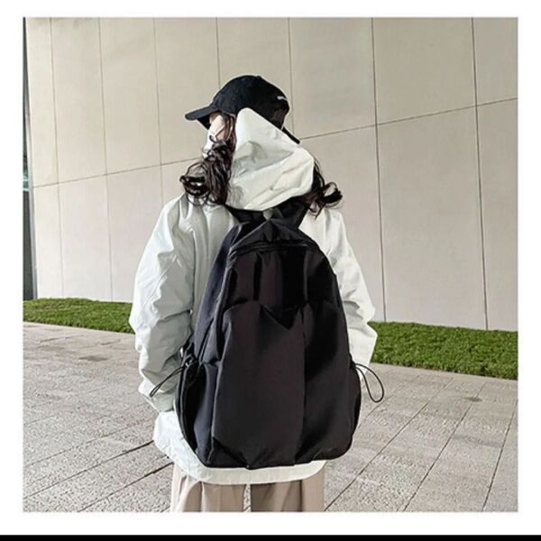 大容量リュックかばん 黒 ブラック 学生 通学 旅行 マザーズバック 通勤