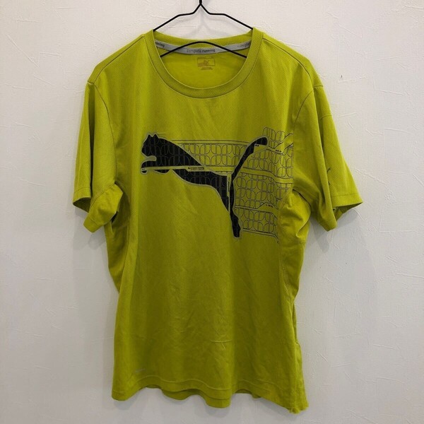 LV507 PUMA プーマ 半袖Tシャツ スポーツウェア上 黄色 メンズM相当