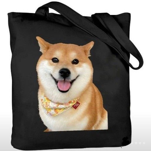 トートバッグ エコバッグ 柴犬 茶 ポリエステル ショルダーバッグ 2D 片面印刷