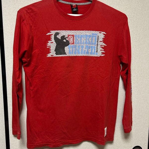 ECKO UNLTD エコーアンリミテッド 長袖Tシャツ レッド BIGサイズ L L古着 ダメージあり
