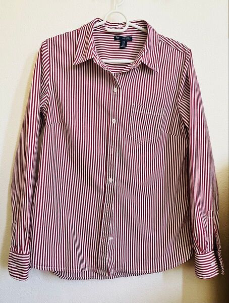 GAP ストライプシャツ レディース レッド系