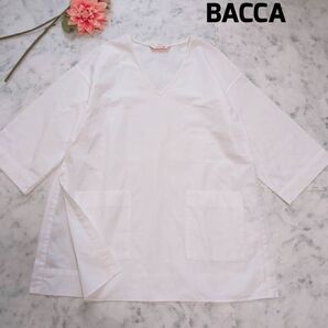 BACCA バッカ スリット Vネック コットンプルオーバー