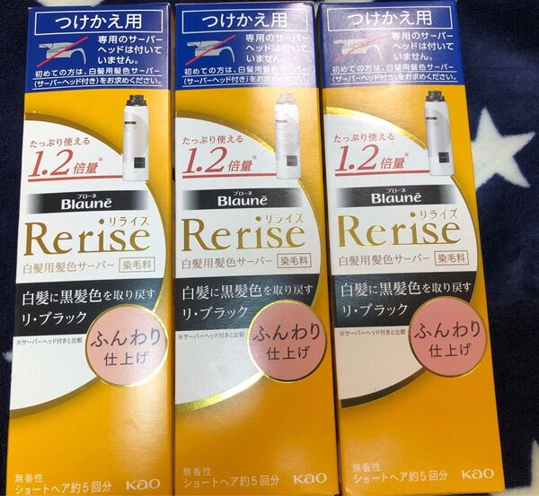 リライズ 白髪用髪色サーバー リ・ブラック ふんわり仕上げ つけかえ用 190g×3本