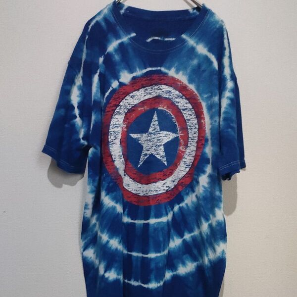 Avengers キャプテンアメリカ Tシャツ タイダイ染め Lサイズ