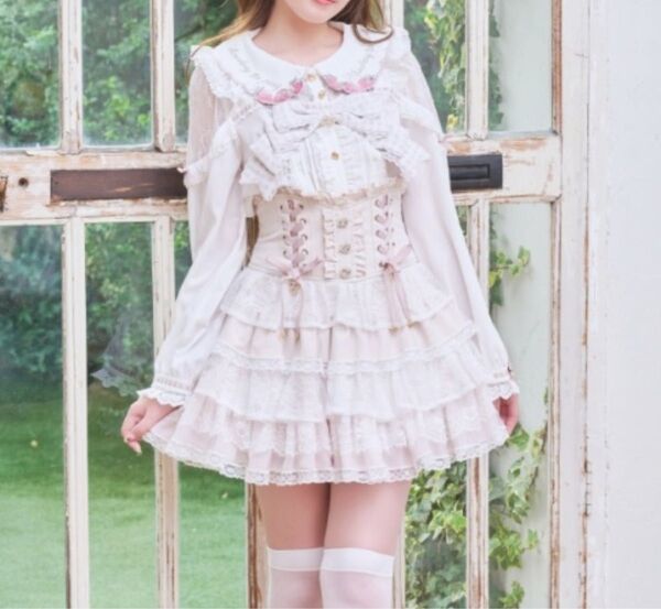 【新品未使用】リズリサ ティアードフリルスカパン フリーサイズ ピンク LIZ LISA