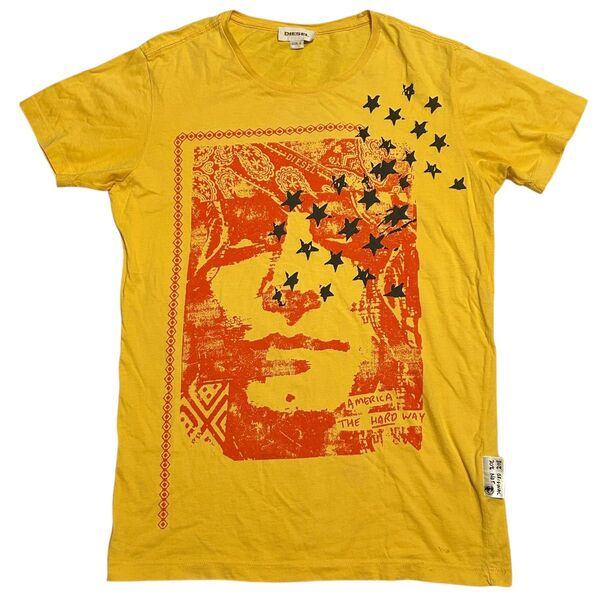 DIESEL Tシャツ イエロー S メンズ 古着