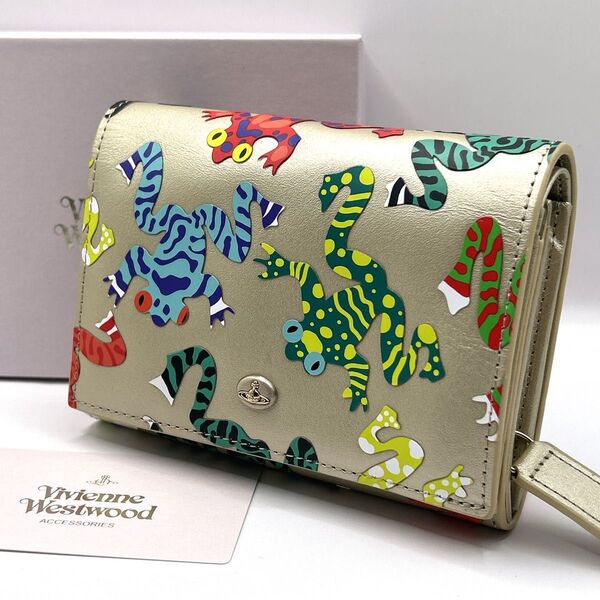 【未使用級・箱付き】vivienne westwood 二つ折り財布 ゴールド ヴィヴィアンウエストウッド