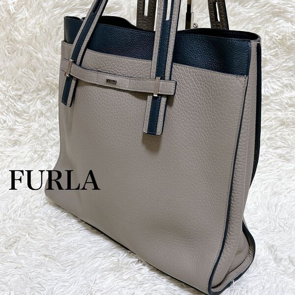 FURLA フルラ ジョーヴェ レザー トートバッグ A4収納可 肩掛け ビジネス 大容量