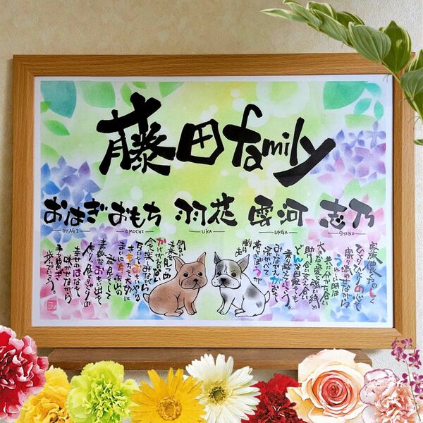 お名前で ポエム 作ります 筆文字 アート 感謝 ~オーダー受付中~