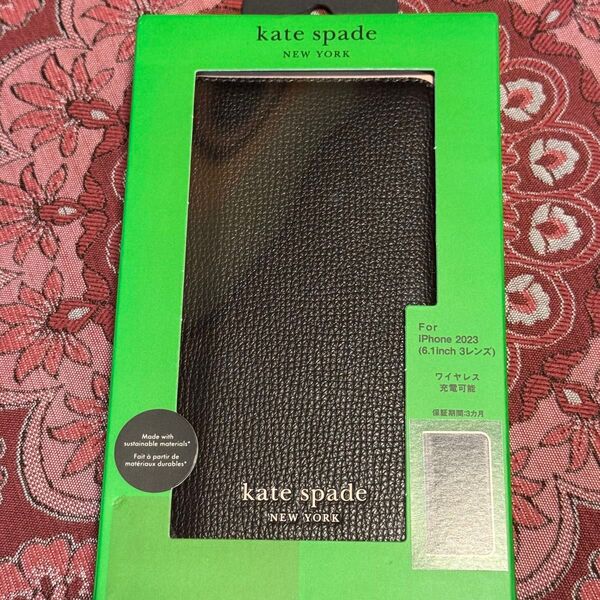 kate spade NEW YORK ブックタイプケース iPhone15 Pro用 新品未開封品 R23C032K