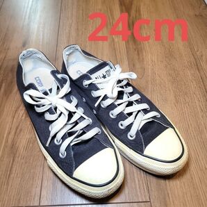 コンバース ローカットスニーカー ブラック 黒 靴 シューズ 24cm CONVERSE ローカット スニーカー オールスター