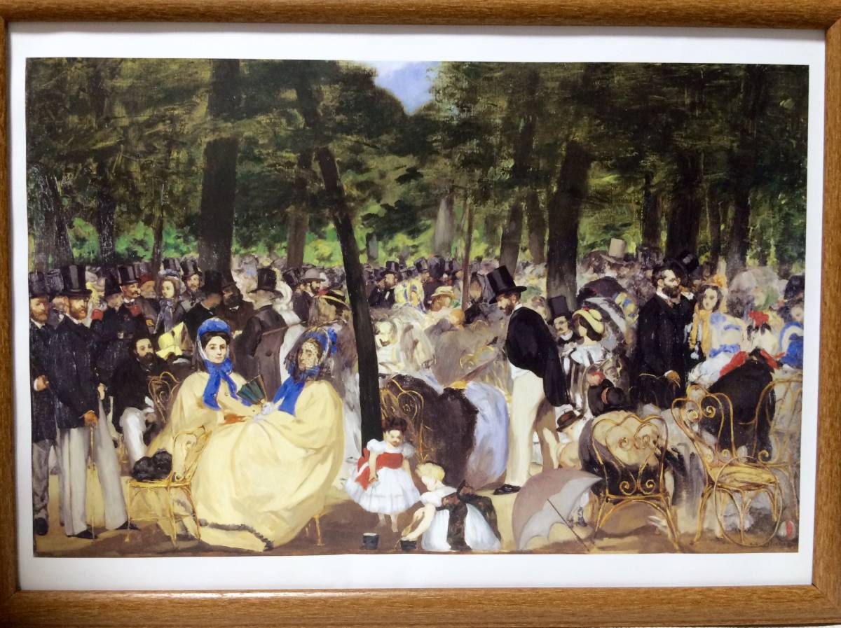 [Free Shipping] Edouard Manet Concert in the Tuileries Garden Yomiuri Shimbun Framed Picture Series (Framed), painting, oil painting, Nature, Landscape painting