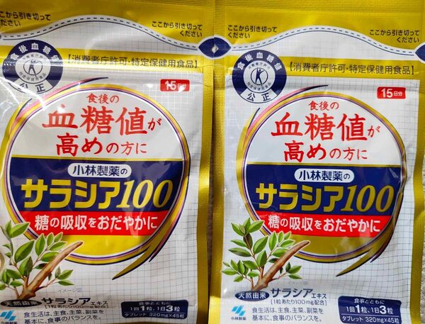 2個 小林製薬 サラシア100 賞味期限2025.11.13