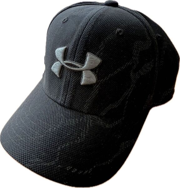 アンダーアーマー UNDER ARMOUR キャップ キッズ S/Mサイズ 黒 波模様 新品 未使用 タグ付き 53cm